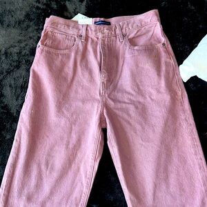 Barrel crop dusty rose colored Levi’s